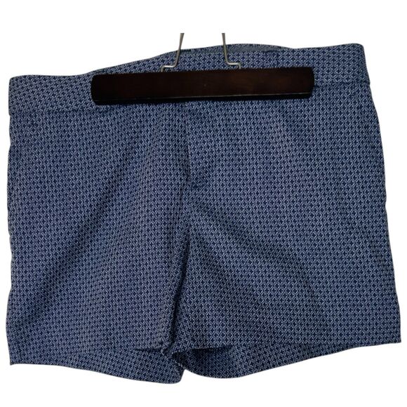 Banana Republic Womens Shorts Tailored Diamond Geometric Blue Size 2 Petite - Picture 5 of 8